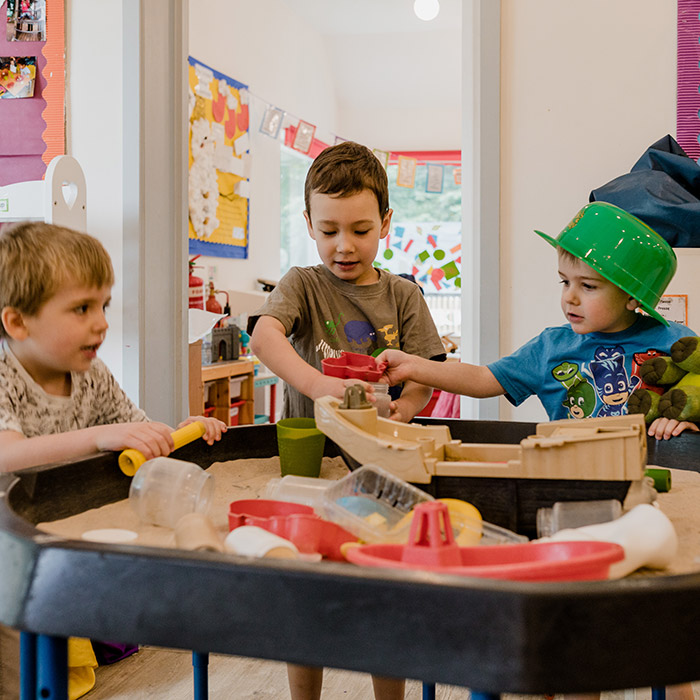 preschool pupils learning new skills in the classroom