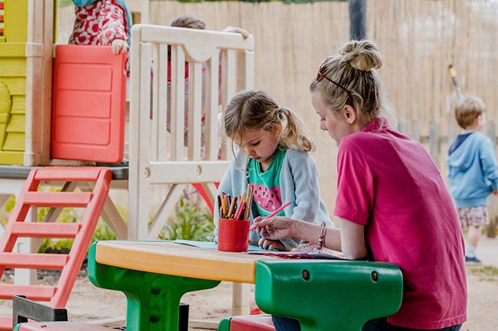 Lower preschool development in an outside space